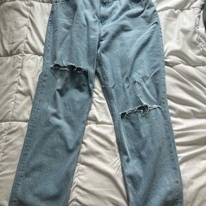 Women's Distressed Blue Jeans